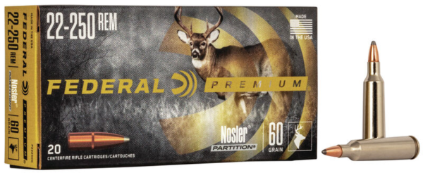 Federal Nosler Partition for sale now in stock, 22-250 Rem available now at best discount prices online, Buy bulk ammo for sale now